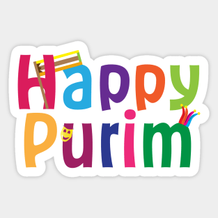 Happy Purim colorful design Sticker